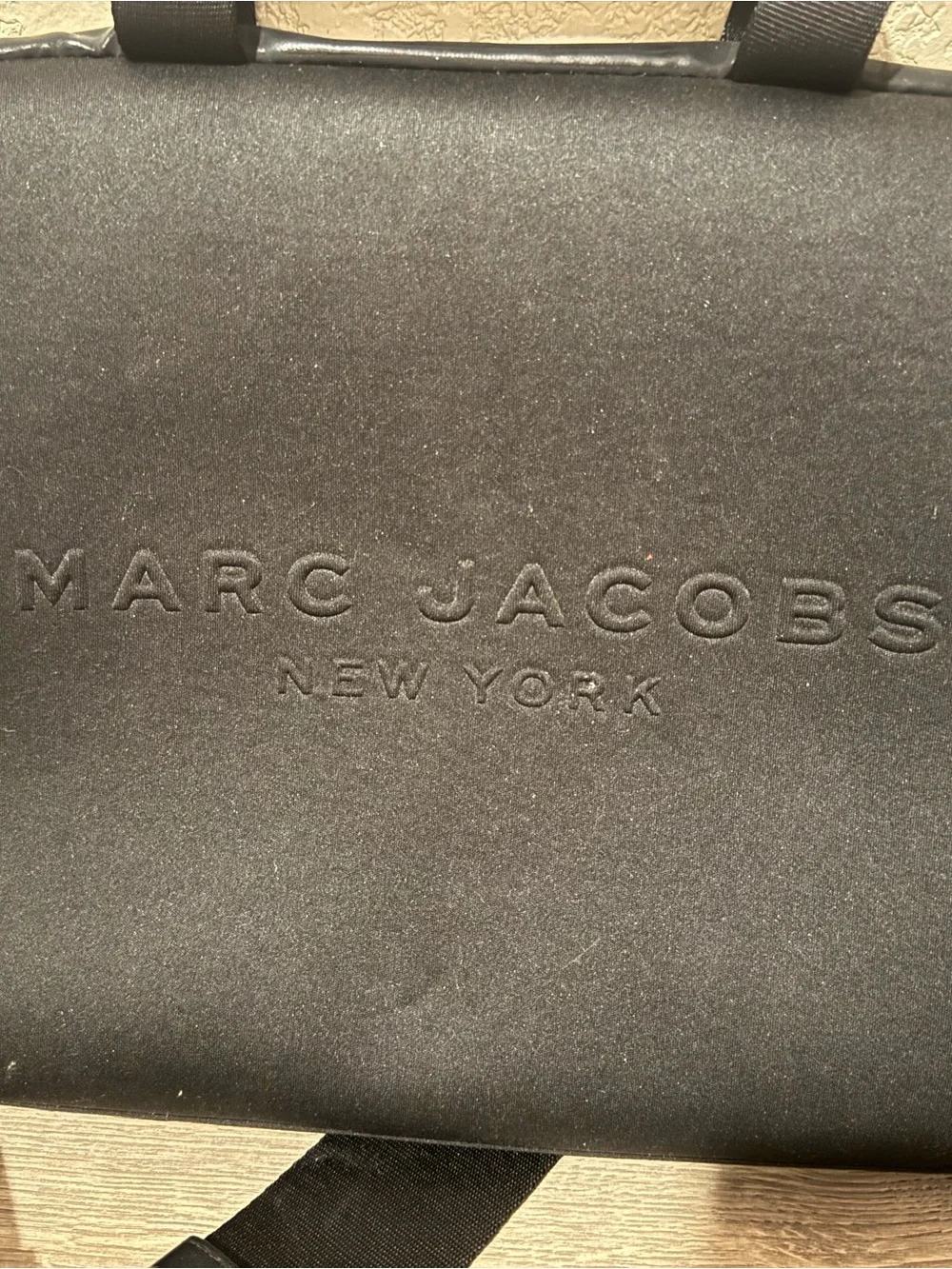 Marc Jacobs Black 15” Laptop Messenger with Embossed Logo